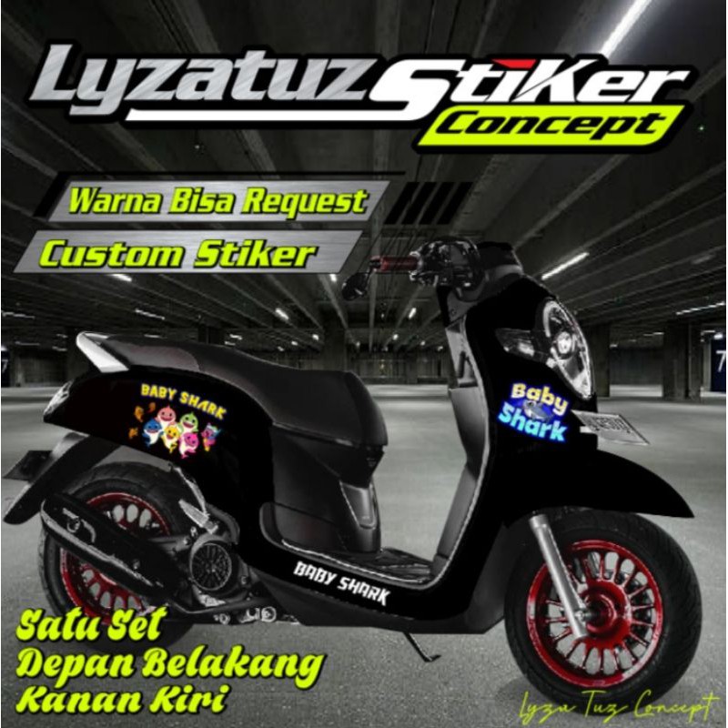 STIKER SCOOPY BABY SHARK LUCU