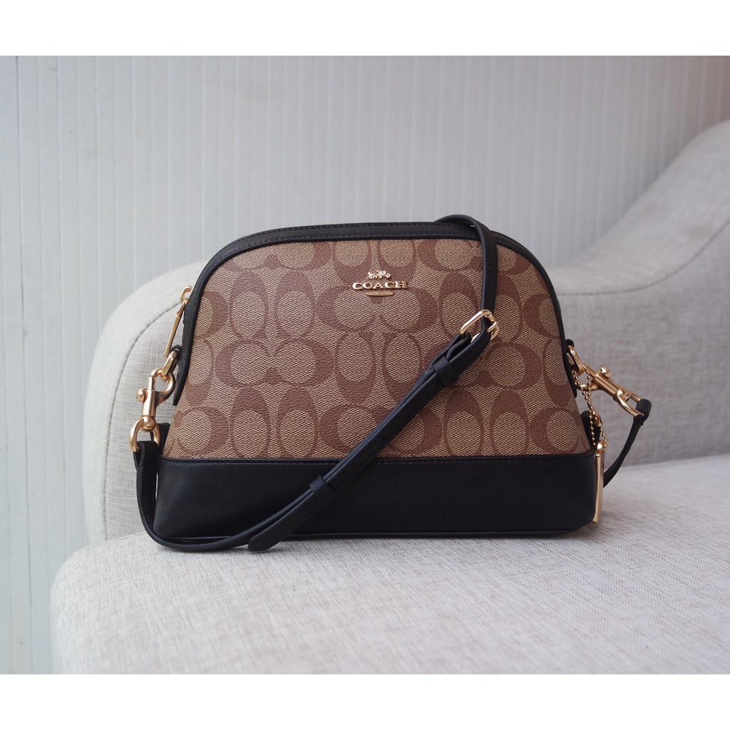 Coach 76674 Signature Mini Dome Crossbody Brown