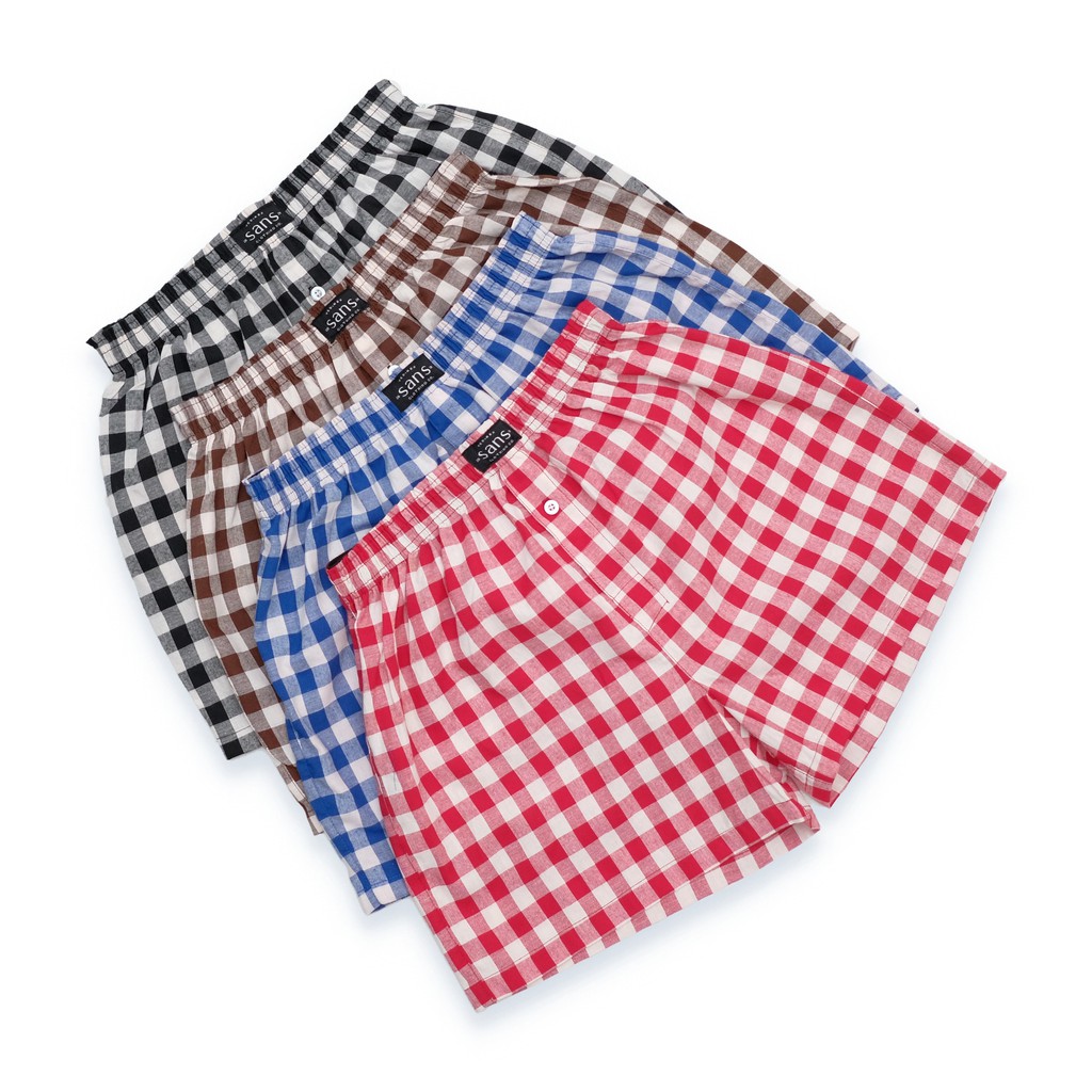 SANVANINA BO-33 Celana Boxer Unisex Checked | Celana Santai | Boxer Kotak Kotak