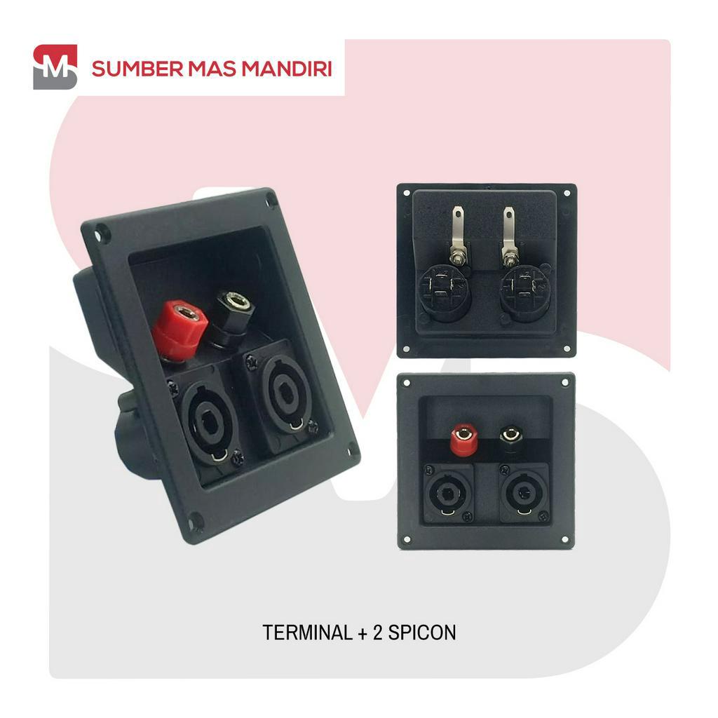 TERMINAL KOTAK BOX SPEAKER 2 PIN DENGAN SPIKON SPICON TERJAMIN