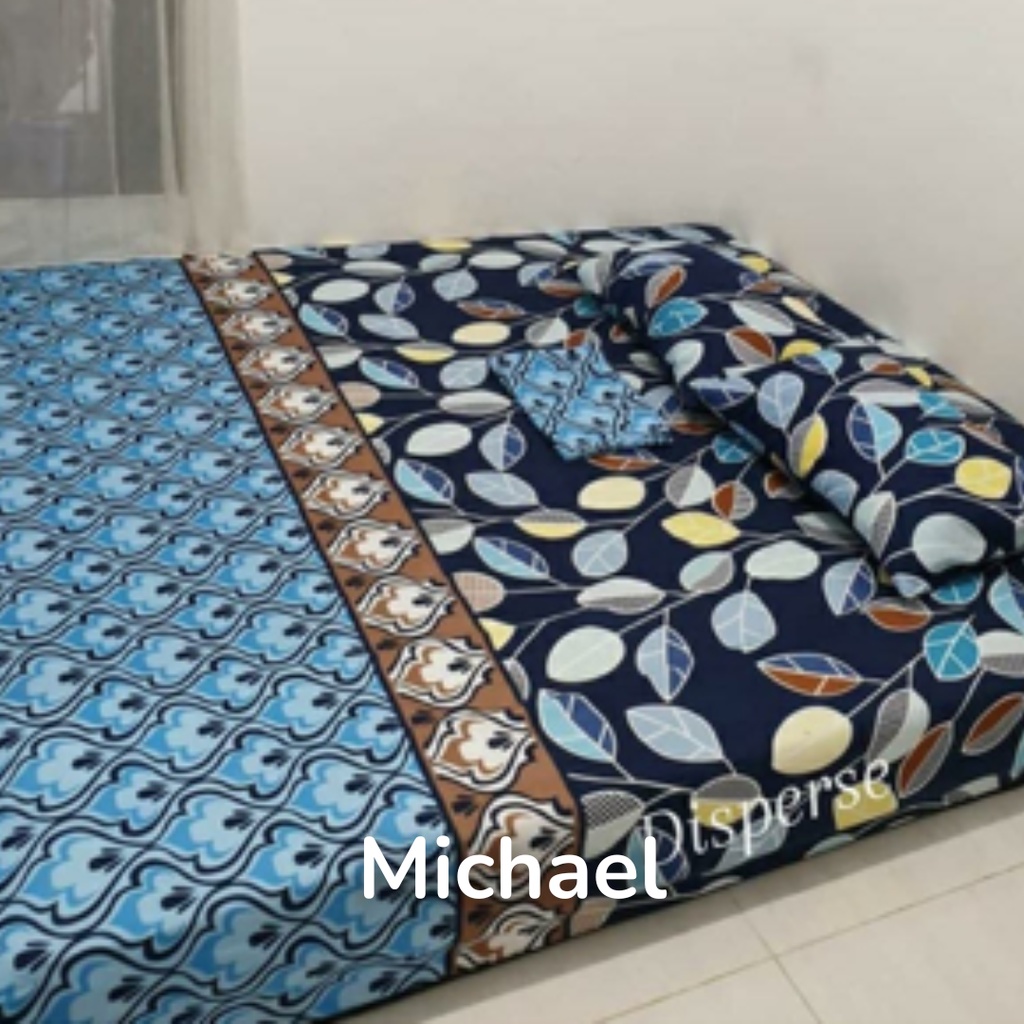 SPREI DISPERSE MOTIF KOTAK / BUNGA CUSTOM UKURAN 90/100/120/140/160/180/200 TINGGI 20/25/30/35/40