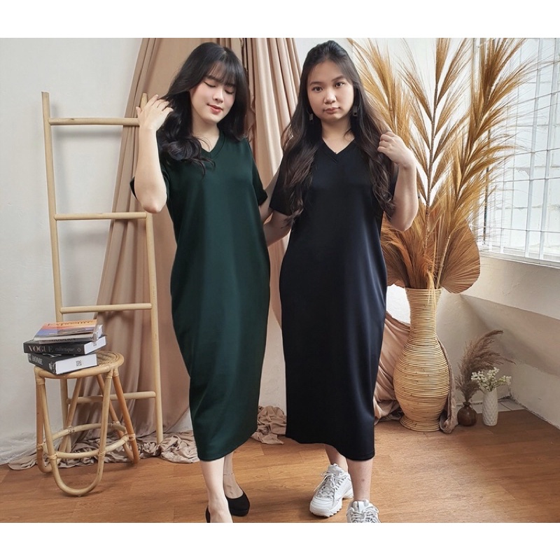 Dress Panjang Polos Scuba
