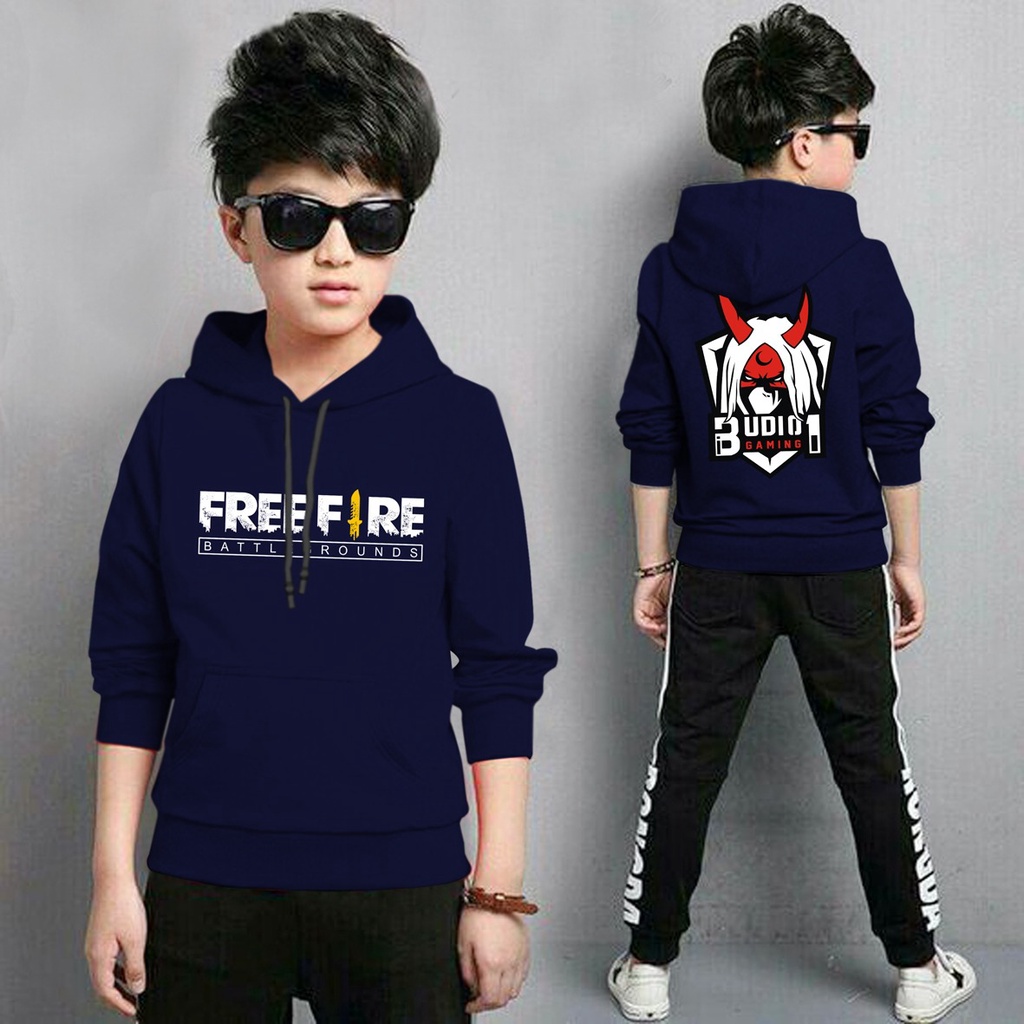 Hoodie Anak Free Fire Budio Anak Gaming Bahan Fleece Tebal /Jaket Anak Laki Laki/Jaket Anak Terbaru/4-11 TAHUN(FLAVA_STORE)