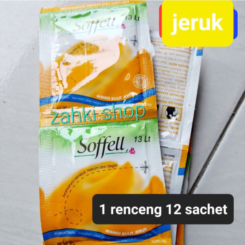 Soffell Obat Anti Nyamuk 1 renceng 12 sachet l Lotion Anti Nyamuk sachet