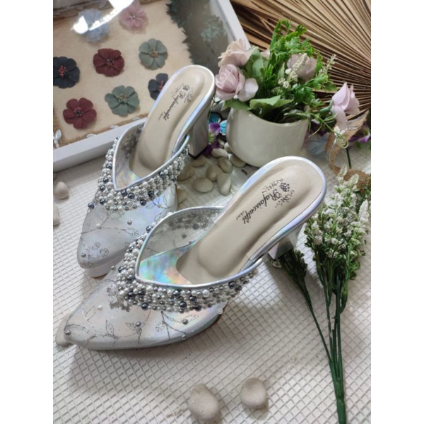 sepatu silver rafaizoutfit Kathy tinggi 9cm tahu