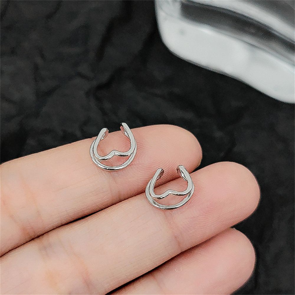 ROW Fashion No Piercing Earrings Girls C-shape Ear Clip Geometric Heart Clip Earrings Party Men Women Stackable Irregular Ear Cuff Aesthetic Jewelry