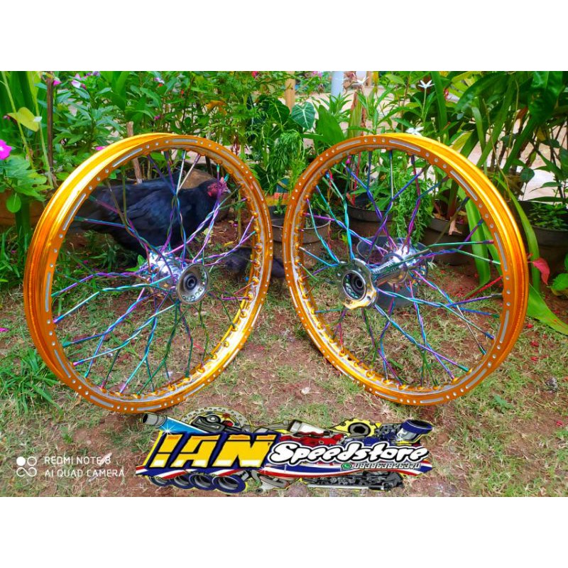 paketan velg ukir tromol becak ruji plintir for vixion, ninja, cbr, cb150r, mx, sonic