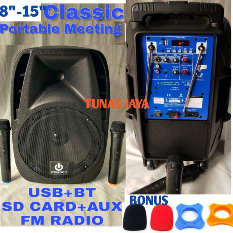 SPEAKER PORTABLE WIRELESS MEETING  CLASSIC CRIMSON 8 INCH SAMPAI 15INCH