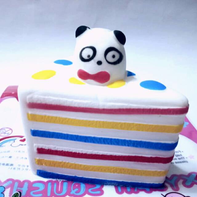Squishy rainbow cake panda