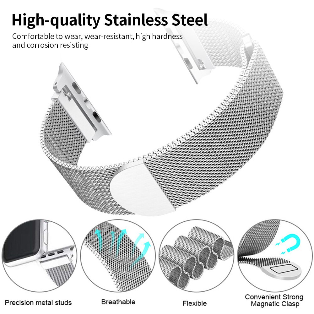 Strap Millanese Apple Watch Series SE 2022 Loop Case Silikon TPU Cover Stainless Steel iWatch Band 40mm 44mm Tali Smartwatch