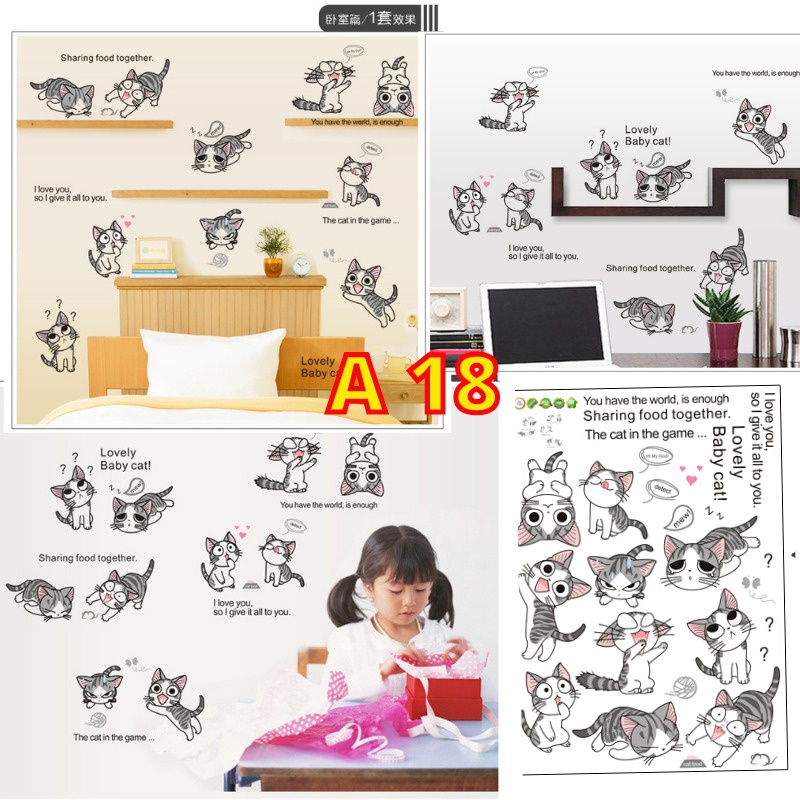 WALL SETIKER STICKER STIKER KUCING WALLSTICKER CAT TEMBOK DINDING KACA KERAMIK KRAMIK KUCING WALLSTIKER ANIMAL DEKORASI RUMAH RUANG TAMU KELUARGA KAMAR TIDUR ANAK ANAK LUCU BABY DEKOR TEGEL DECOR LEMARI KITCHEN SET KULKAS DAPUR WALLPAPER MURAH