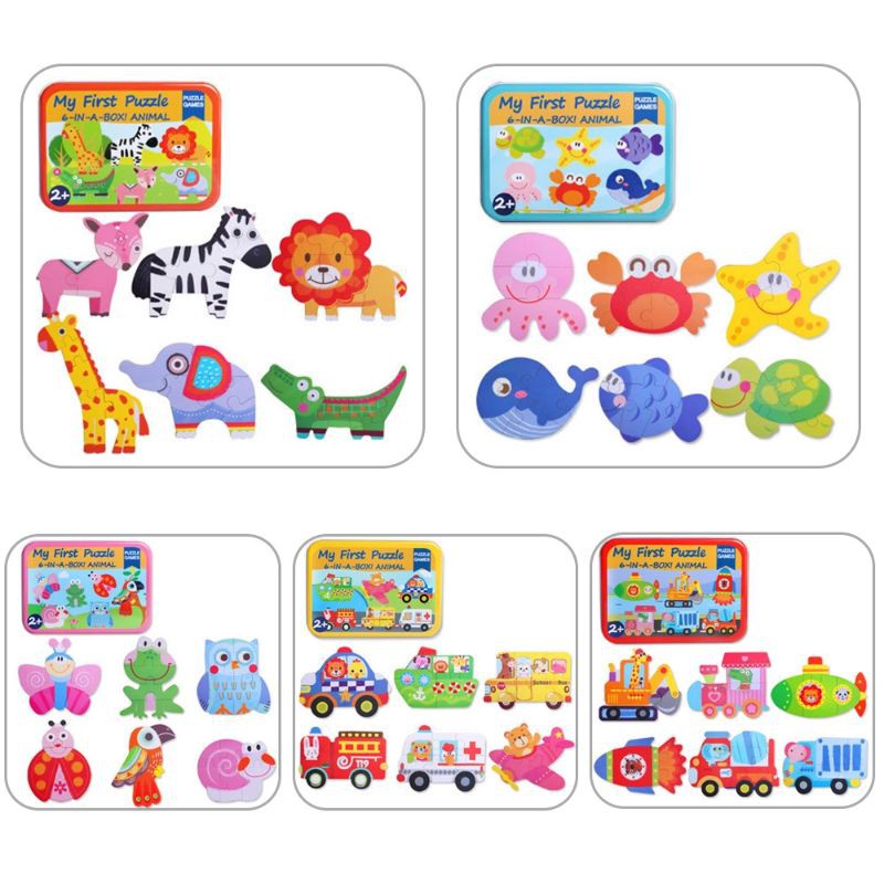 My First Puzzle Animal Mainan Anak Puzzle Kayu Puzzle Anak Mainan Montessori Wooden Puzzle