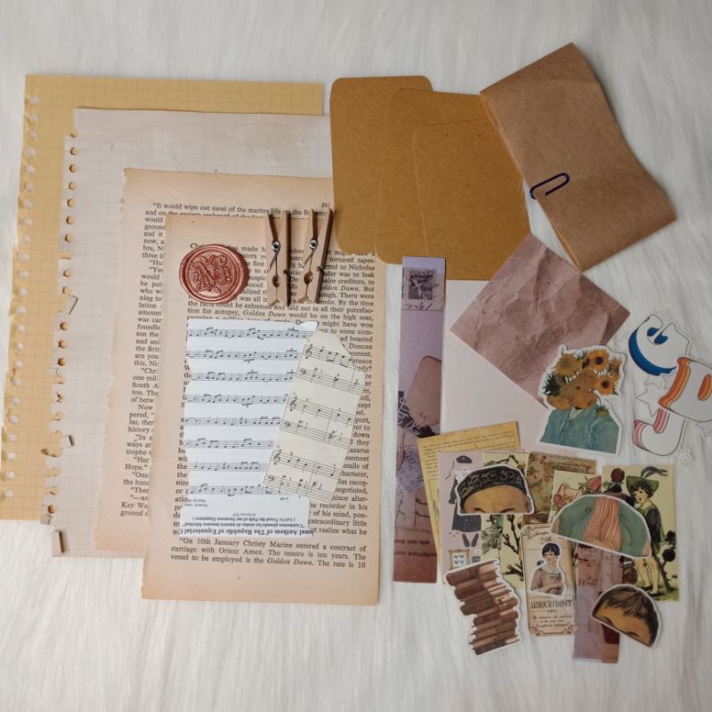 

Journal Kit Vintage Aesthetic Paper Stickers DIY