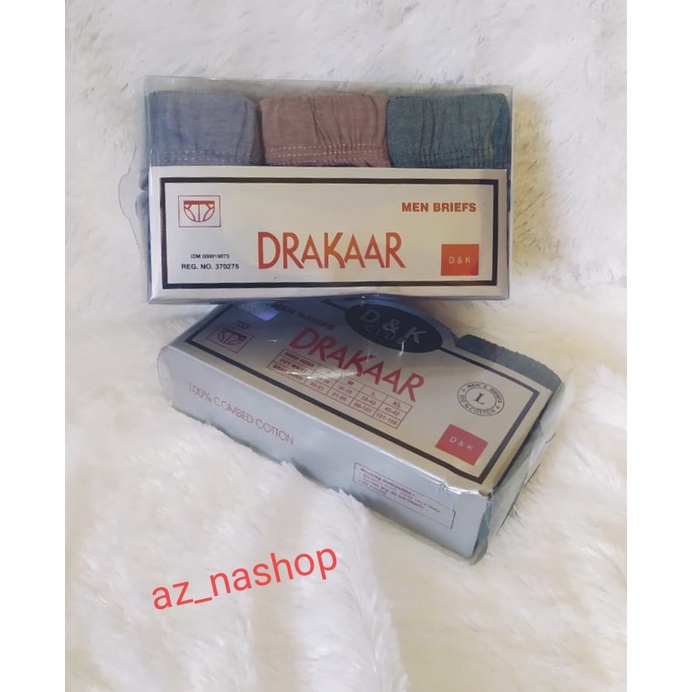 3 PCS DRAKAR MIKA CELANA DALAM PRIA 1 BOX ISI 3 PCS