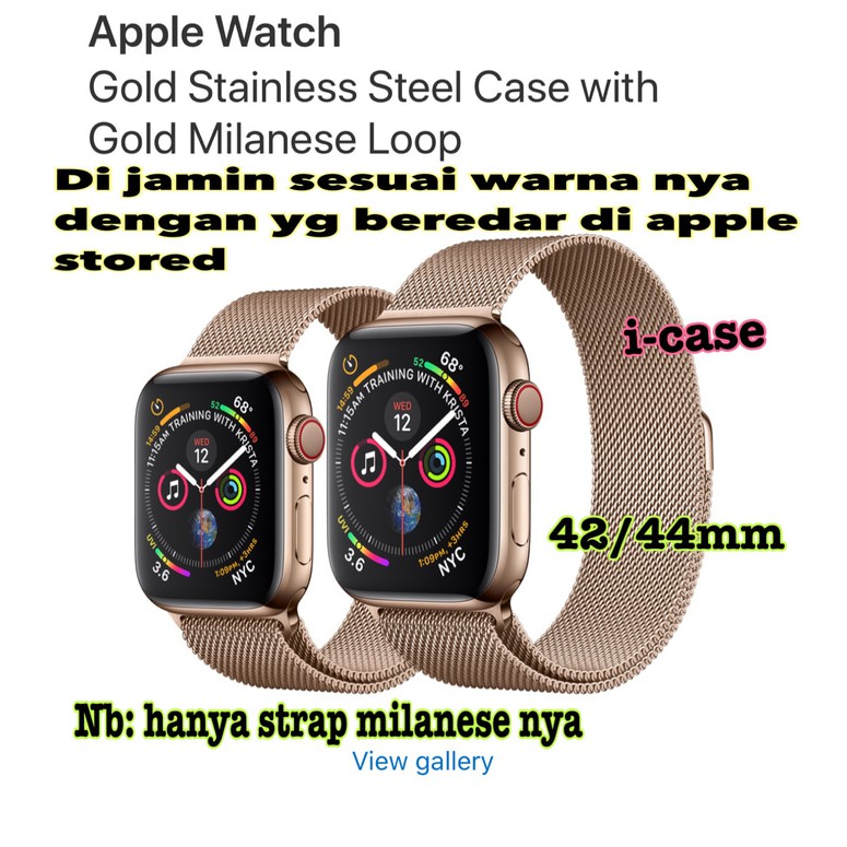 apple watch series 4 gold stainless steel case with gold milanese loop