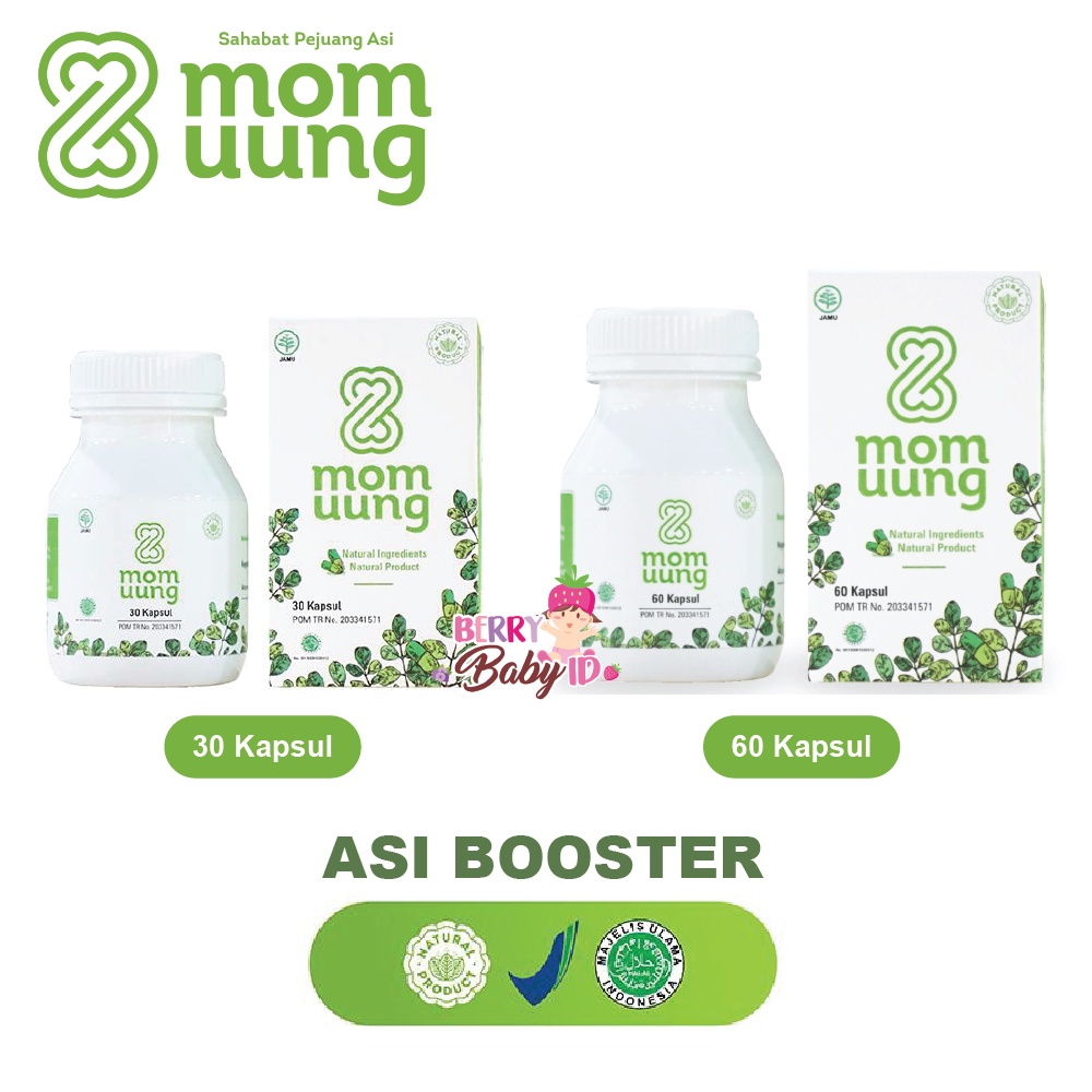 Mom Uung Pelancar ASI Booster Ibu Menyusui 30 60 Kapsul Berry Mart