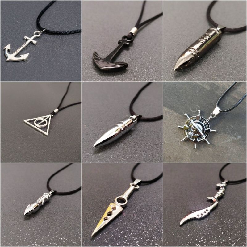 KALUNG TALI PELURU KALUNG TALI HITAM AKSESORIS COWOK / KALUNG KALUNGOWOK / KALUNG TINANIUM LIONTIN /