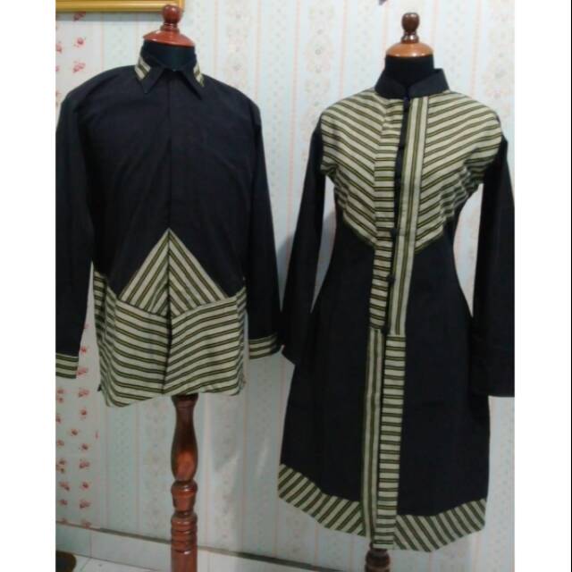 Kemeja lurik kombinasi