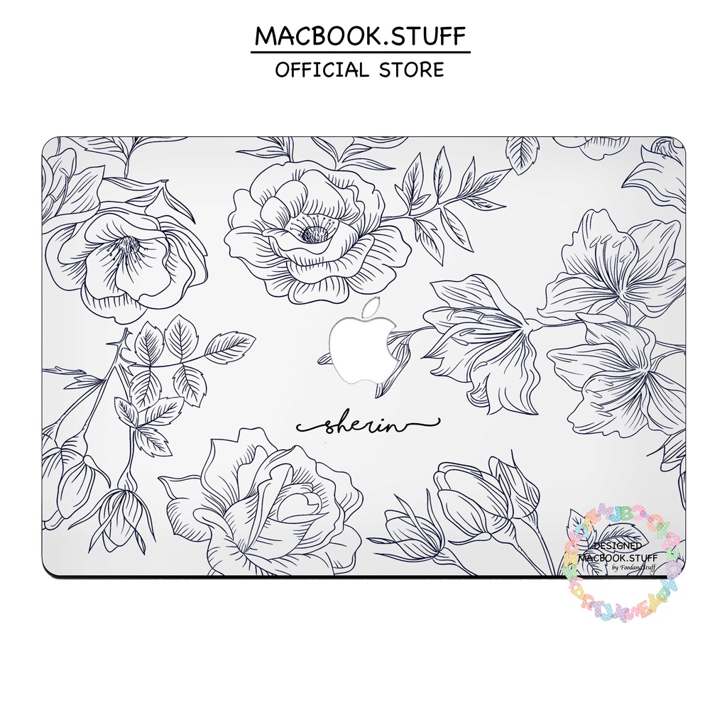 MACBOOK Case CUSTOM LINE FLOWER DESIGN NEW AIR PRO RETINA 11 12 13 14 15 16 INCH NON /  WITH CD ROOM / TOUCHBAR / TOUCH ID / M1 2020 2021 2022