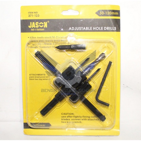 Mata Bor Kayu / Adjustable Circle Hole Cutter JASON (371-123)