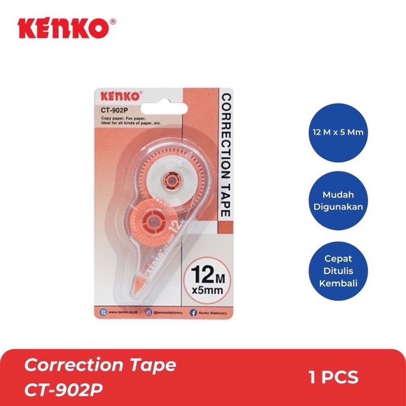 Kenko Tip Ex Correction Tape/Pita Koreksi CT 902 &amp; 902 P