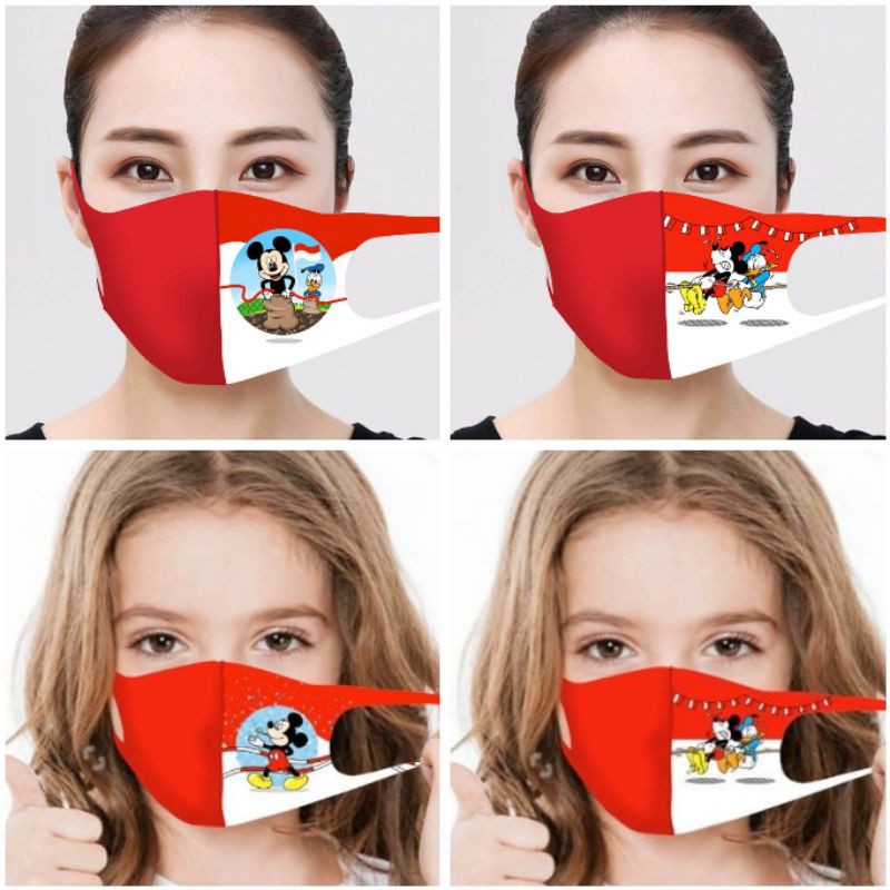 Masker scuba printing motif indonesia micky dewasa &amp; anak