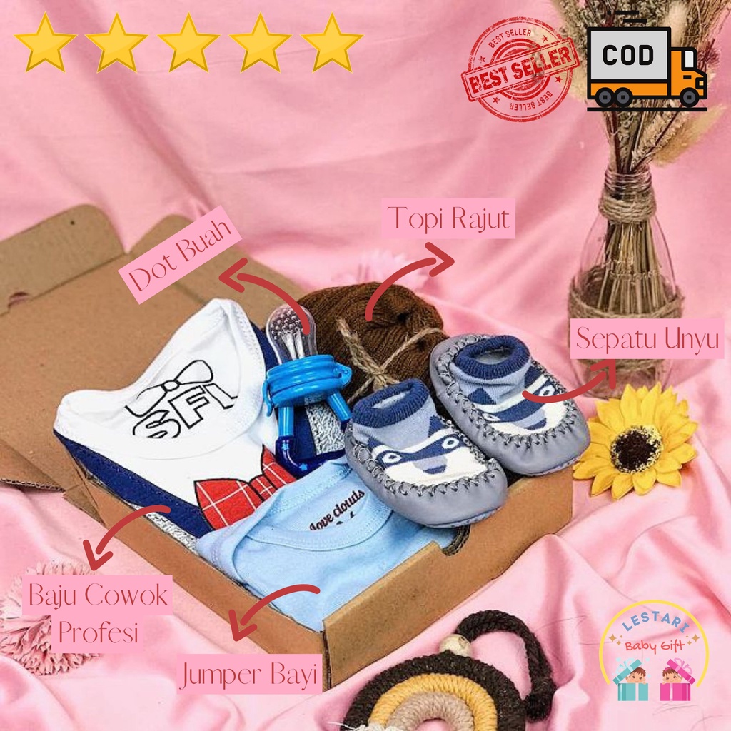 [Lestaribabygift] BISA COD BUNDA  Kado Bayi Laki Laki | Hadiah Set Baju Profesi Anak Cowok | Hampers