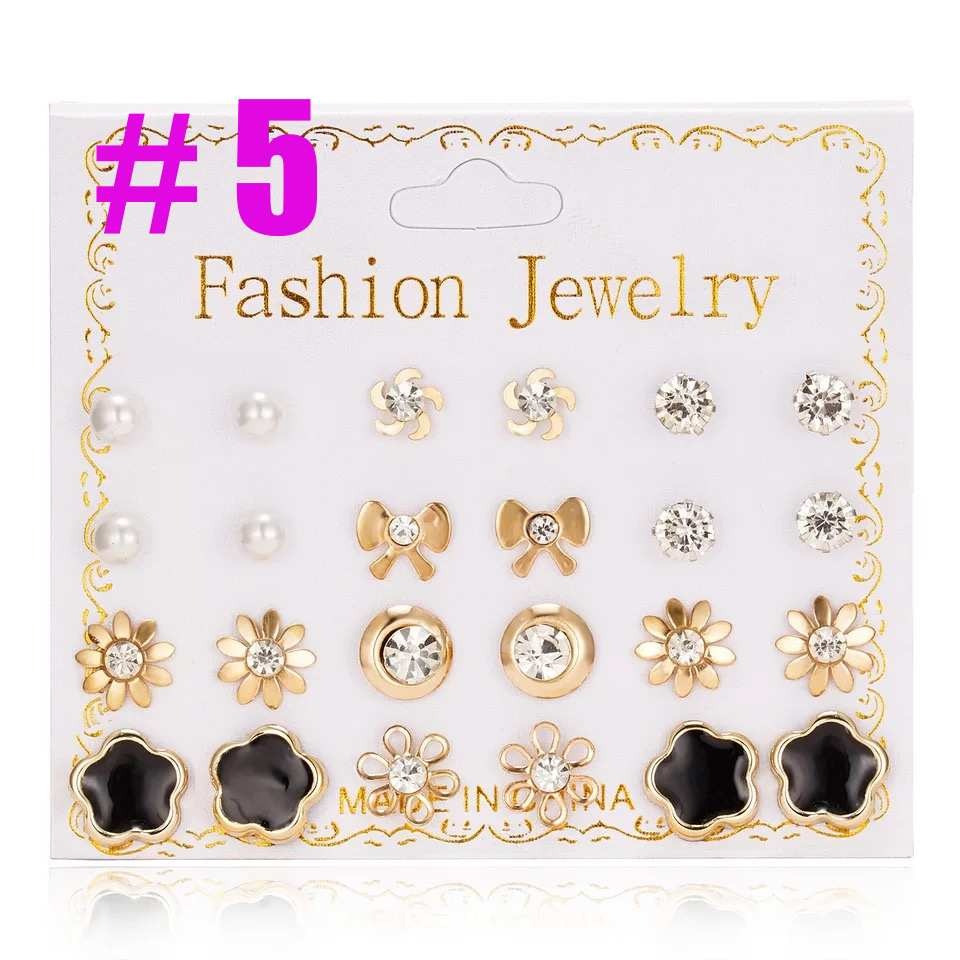 MORYMOSHI A67 Anting Tusuk 12 set in 1 Fashion Wanita Korea Murah