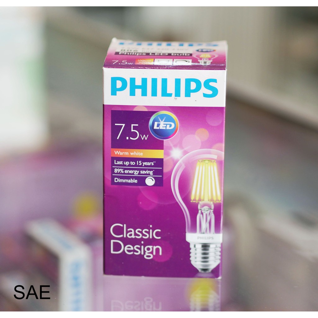 lampu LED classic philips 7.5 watt original model bulb
