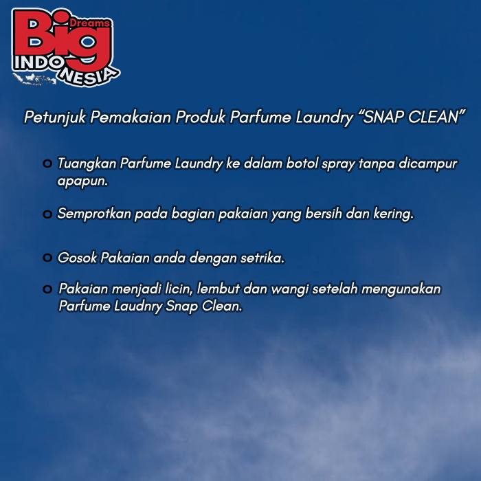 Parfume Laundry Pewangi Pelicin Pakaian Pengharum Baju Setrika Laundry Snap Clean 4 Liter Instant Sameday