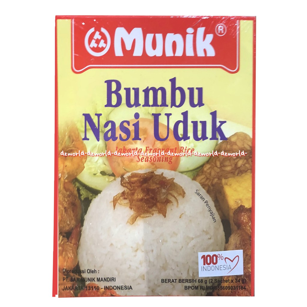 Munik Bumbu Nasi Uduk Jakarta Fragrant Rice Seasoning Bumbu Instan 68gr
