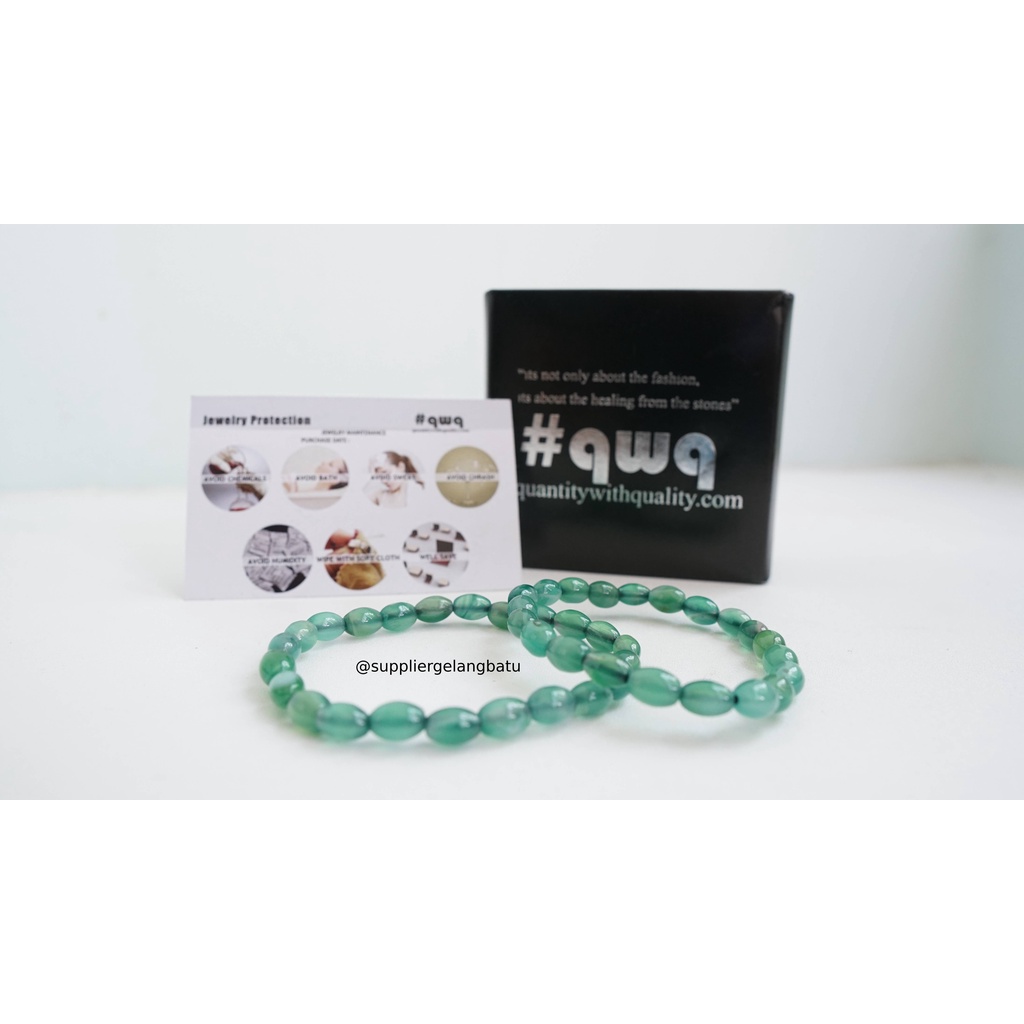 gelang etnik penden giok hijau batu alam akik tembus cahaya original