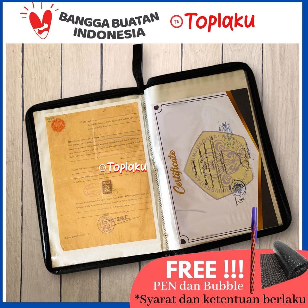 

[PROMO WH862] TOPLA Map Ijazah Dokumen Keeper Resleting Anti Air Kulit Isi 40 60 Document Sertifikat File Folder Organizer Business File Clear Holder Buruan Beli