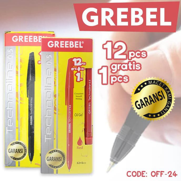 

JUAL PEN RED GREEBEL TECHNOLINE - ISI 12 PCS - OFF-24 MURAH