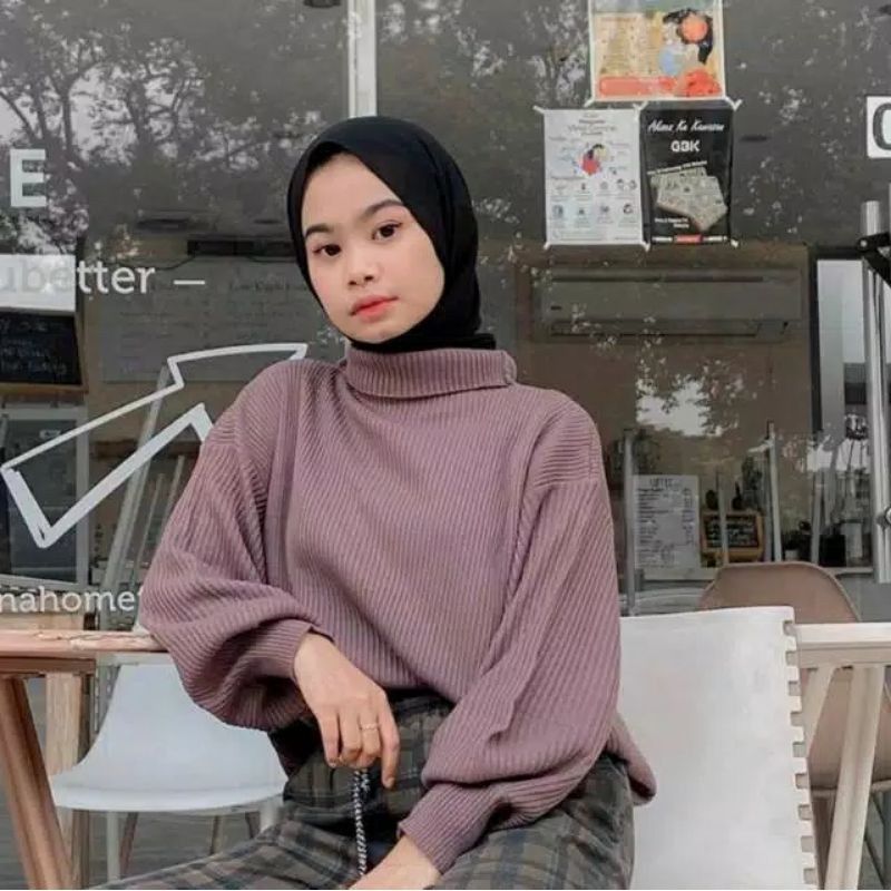 BEST SELLER BAYONETA SWEATER Ballon Knit Atasan Wanita Oversize Sweater Rajut Turtle Balon PREMIUM bayoneta sweater ballon knit