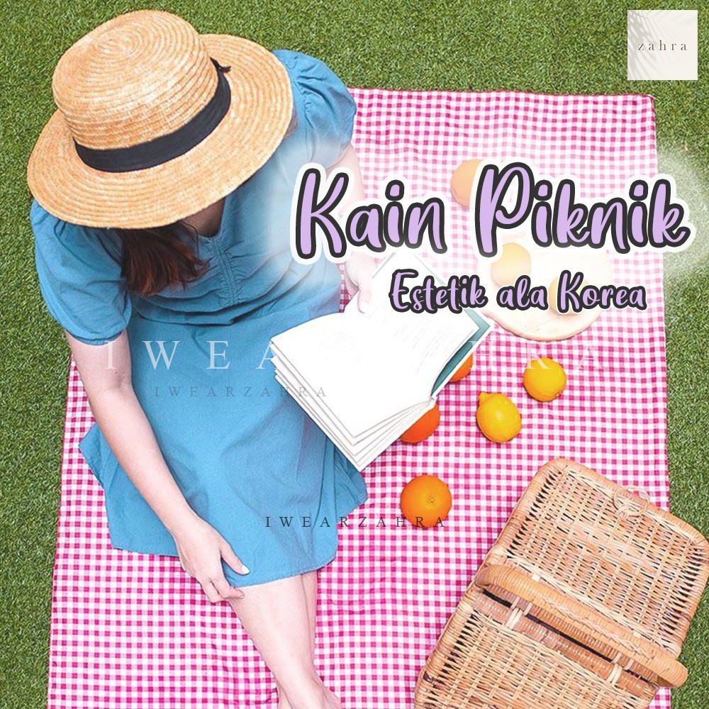 KAIN PIKNIK - Estetik Korea Alas Kotak Kemping Picnic Background Fotografi Tikar Fotografer Meja