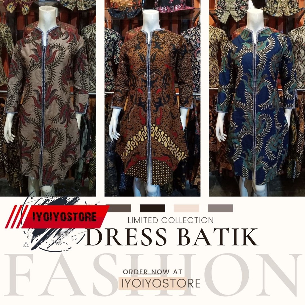 DRESS BATIK MODERN [PREMIUM QUALITY] ATASAN BATIK WANITA TUNIK BATIK BUSANA WANITA MODERN TERLARIS D