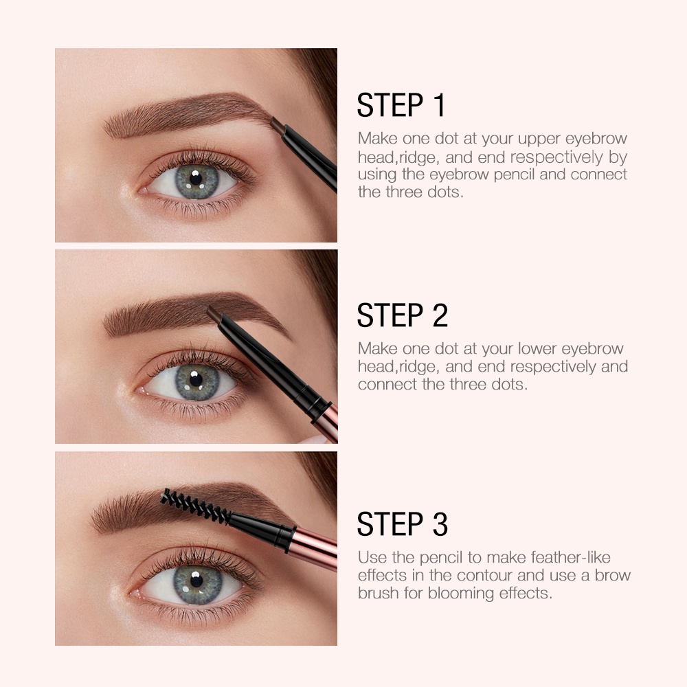 O.TWO.O Eyebrow Pencil Waterproof Double-headed High Pigment Long Lasting Eye Brow Makeup