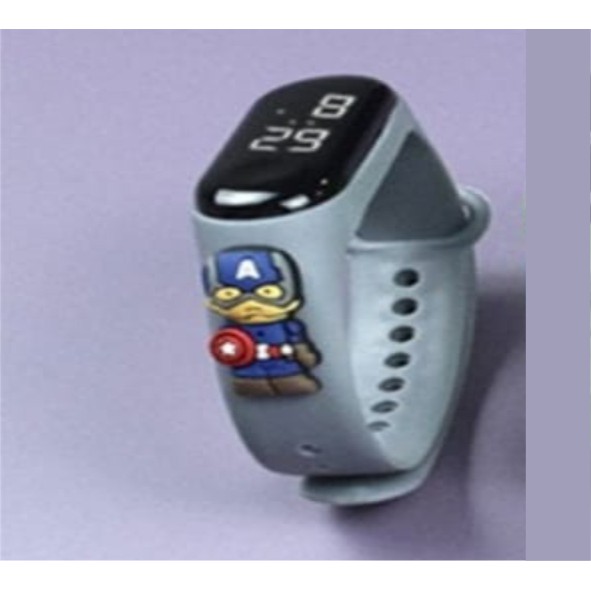 Jam Tangan Anak LED Digital display Elektronik Motif karakter kartun Lucu Murah-Captain Abu