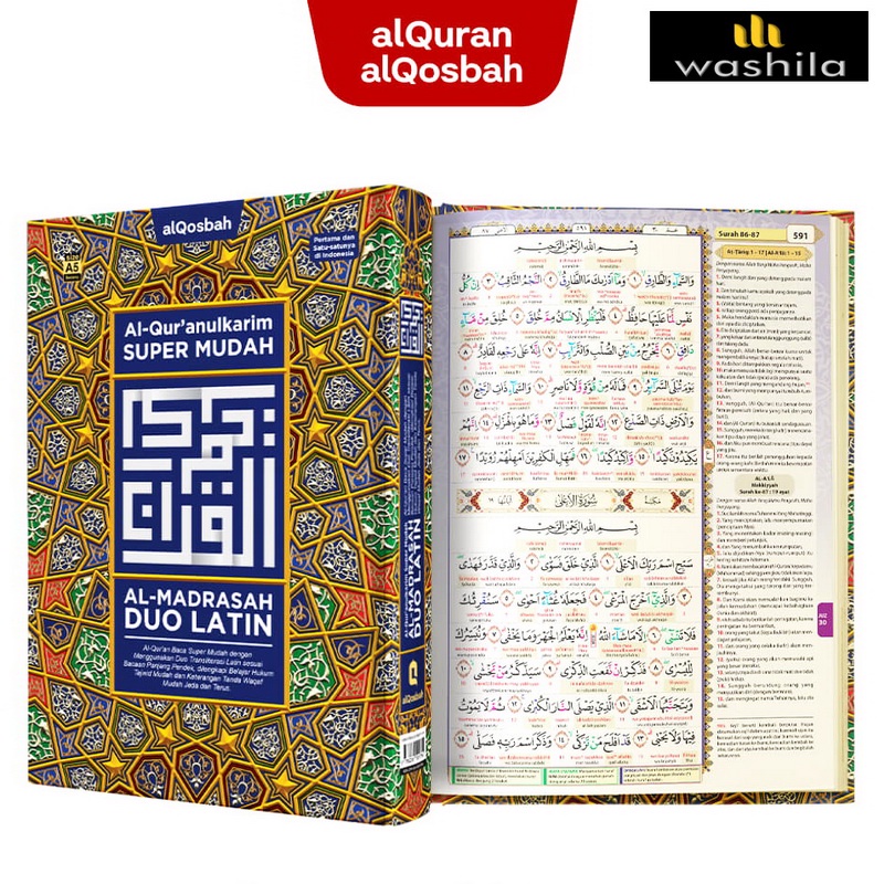 Mushaf Al Quran Al Madrasah DUO LATIN A5 Terjemah Terjemahan Transliterasi Ukuran Sedang - QSQ