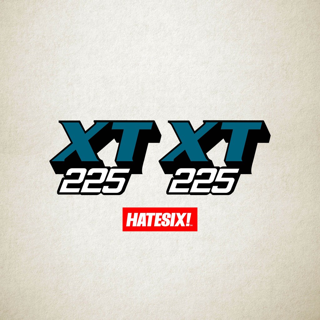 Sticker Decal Yamaha XT 225 Hatesix Cyan