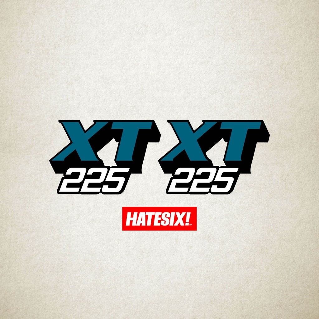 Sticker Decal Yamaha XT 225 Hatesix Cyan