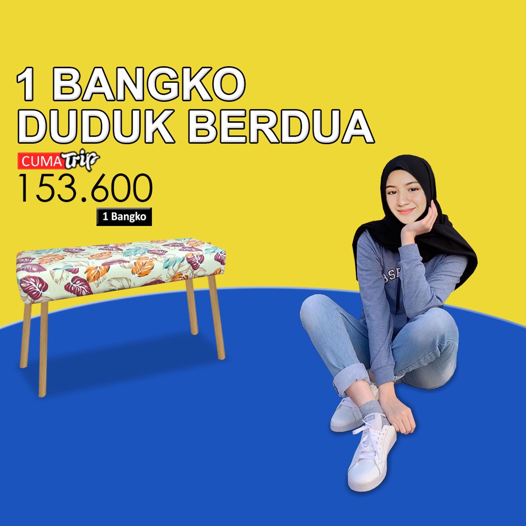 KURSI STOOL MODEL BANGKO PANJANG MOTIF TROPICAL