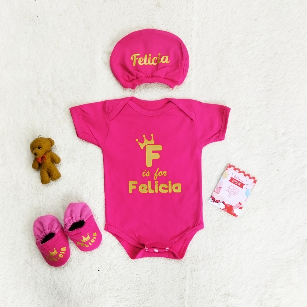 Hampers Baby Hadiah Kado Lahiran Bayi Baby Gift Set Custom Nama Bisa Bayi Perempuan Laki Laki Murah-Pink Fanta