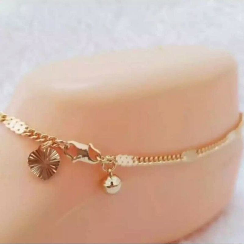 Gelang kaki wanita rumbai mewah fhasion wanita lapis emas 22k gold