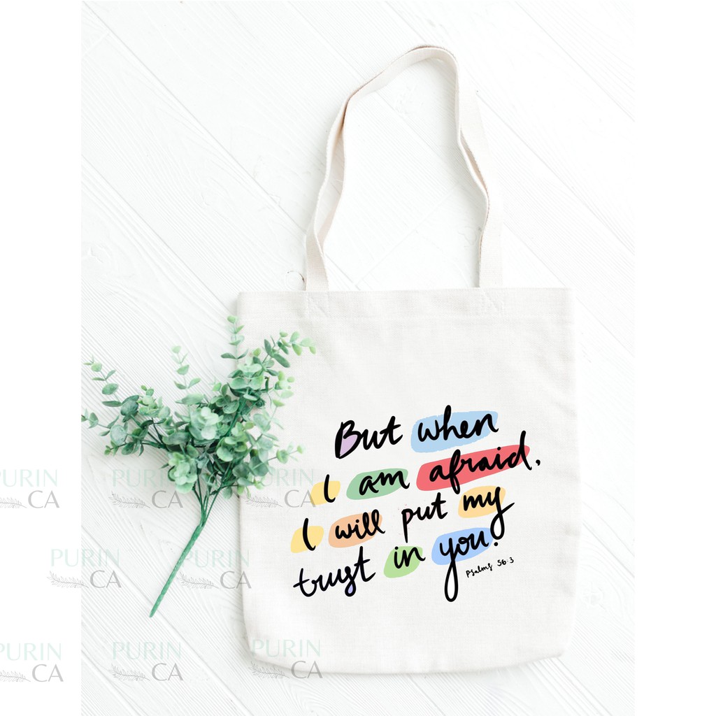 Tote bag Kanvas Motif Quotes Kekinian