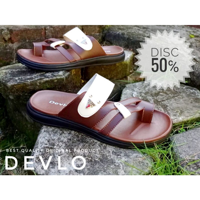 Sandal Kulit / Sandal Pria / Sandal Slide / Sandal Casual Pria/ Sandal Slop (Selop Jempol DEVLO)