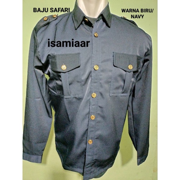 BAJU SAFARI PJG WARNA BIRU/NAVY