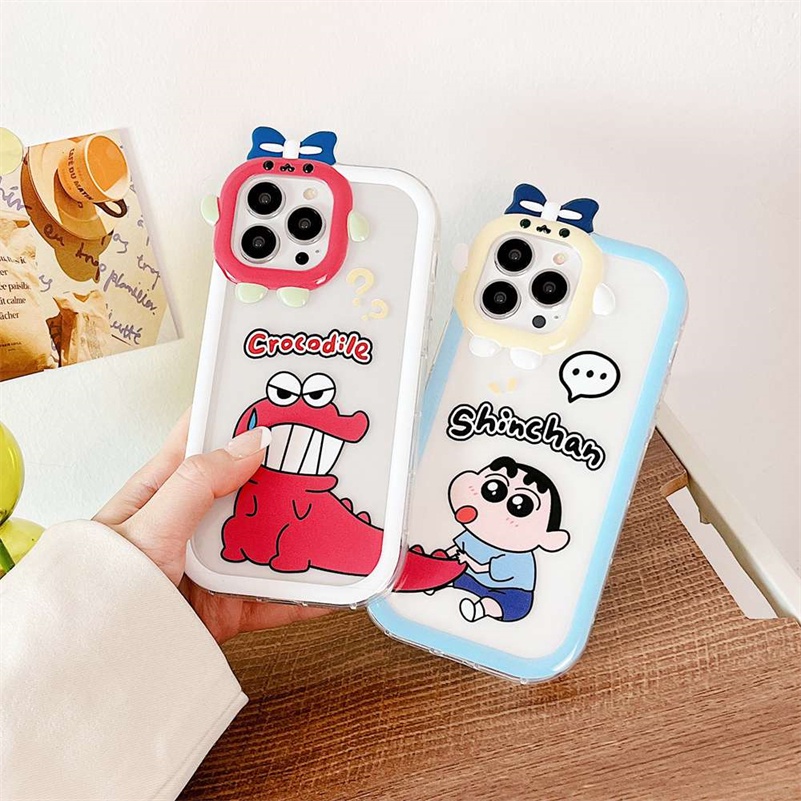 Soft Case Pelindung Kamera Motif Kartun Bahan TPU Untuk iPhone 14 13 12 11 Pro Max X Xr Xs Max 7 8 6 6s Plus SE 2020