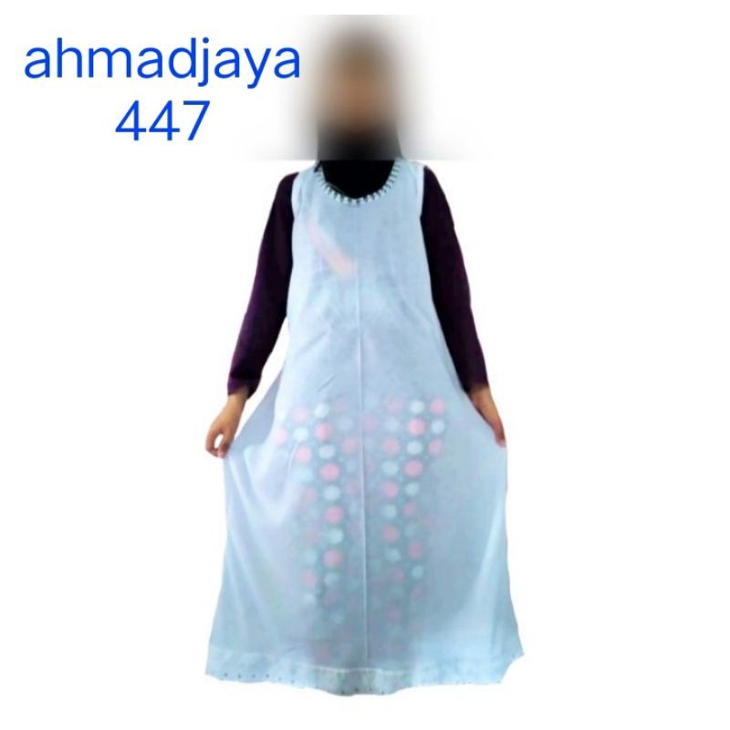 rok terusan panjang dalaman wanita androk terusan putih polos renda di leher